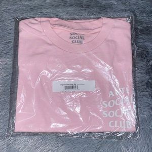Anti social social club pink logo tee
